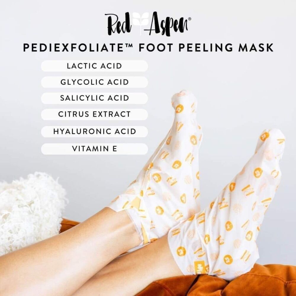 Red Aspen PediExfoliate Foot Peeling Mask Single Use NEW Soft Smooth Feet